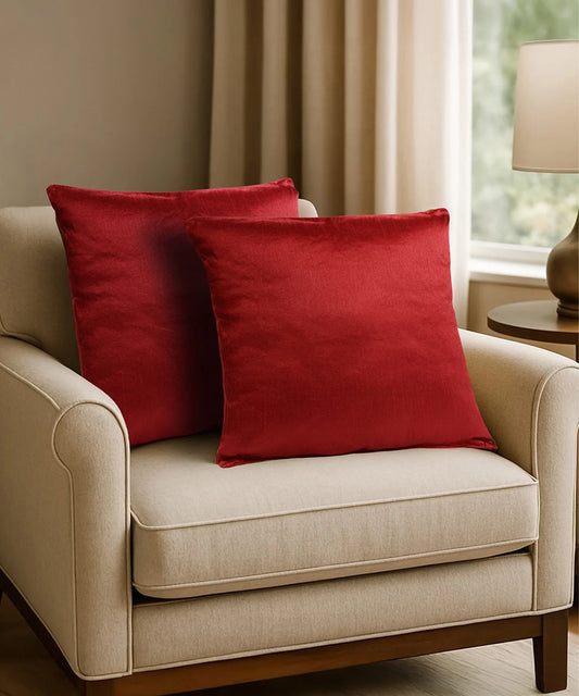 Everyday Solid Single Cushion, Passion Red| 250 GSM Polyester