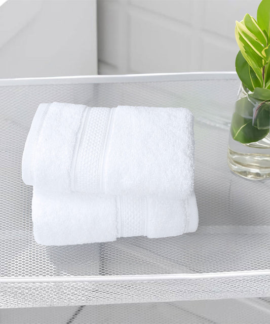 Indulgence 2Pc Hand Towel, Bright White|600 GSM Cotton