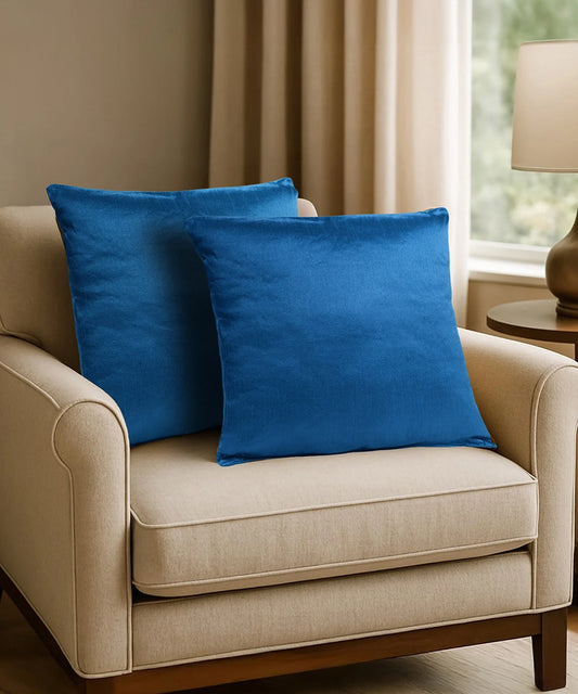 Everyday Solid Single Cushion, Eros Blue| 250 GSM Polyester