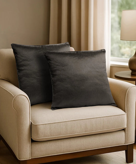 Everyday Solid Single Cushion, Stark Grey| 250 GSM Polyester