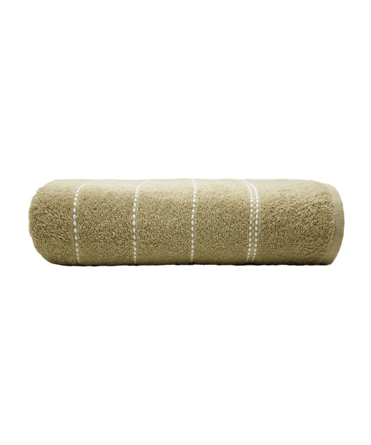 Dusk & Dawn Incense Wood Bath Towel, 400 GSM, Cotton Rich, Weft Insert Solid Towel, Brown