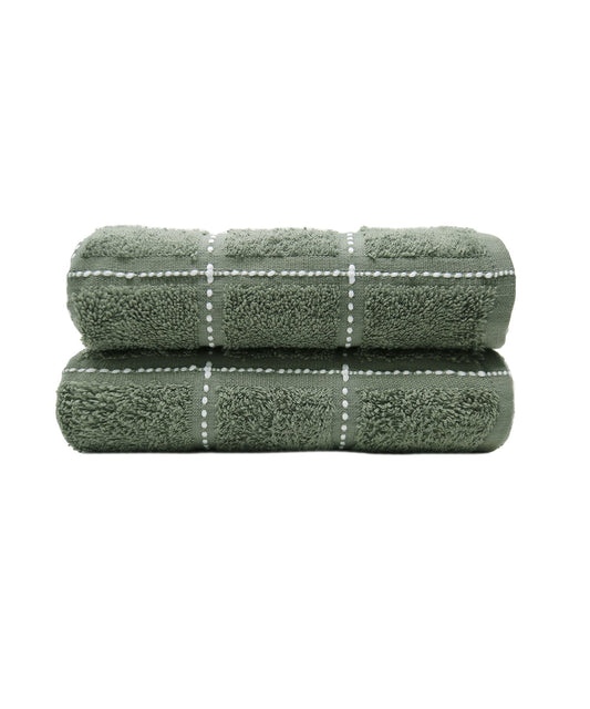 Dusk & Dawn Castor Grey 2 Hand Towel, 400 GSM, Cotton Rich, Weft Insert Solid Towel, Grey