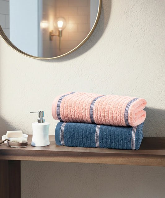 His & Her 2 PC Bath Towel  Set, Candy & Floss|500 GSM Cotton