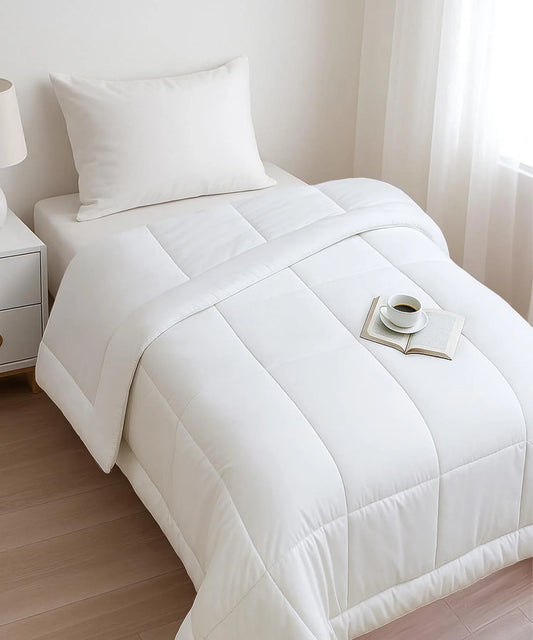 Soft Comfort Solid Single AC Blanket/Comforter, French Roast|200 GSM Micro Polyester|Reversible