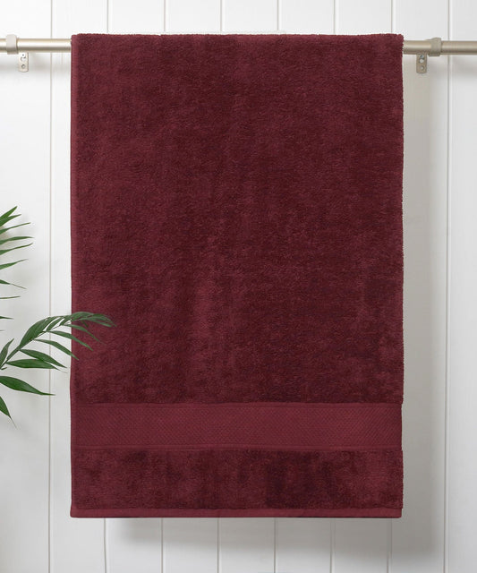 Urban Comfort Bath Towel, Wine Red| 450 GSM Cotton