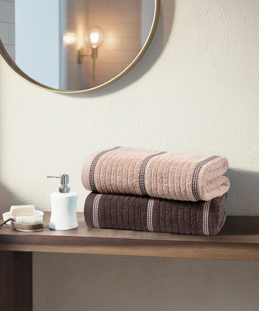 His & Her 2 PC Bath Towel Set, Jim & Jam|500 GSM Cotton