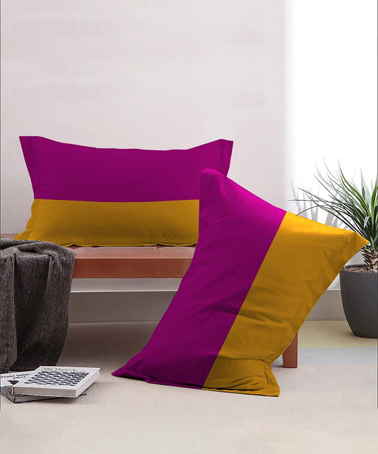 Urban Comfort Pillow Covers Set, Trippy Triangles Red| 144 TC Cotton