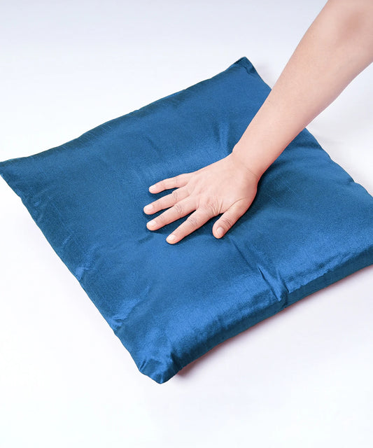 Everyday Solid Single Cushion, Eros Blue| 250 GSM Polyester