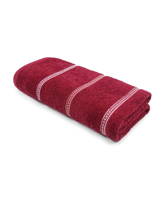 Urban Comfort Bath Towel, Rosie Wine| 450 GSM Cotton|Dry Fast