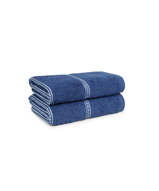 Urban Comfort 2 Pc Hand Towel Set,Doodle Blue| 450 GSM Cotton|Dry Fast