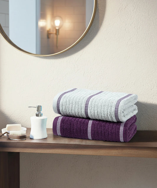 His & Her 2 PC Bath Towel Set, Adam & Eve|500 GSM Cotton