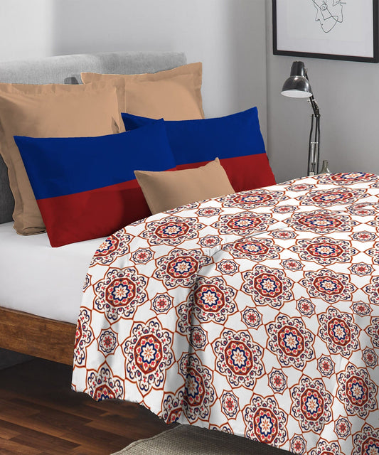 Urban Comfort Double AC Blanket/Comforter, Majestic Mandala Red|120 GSM Cotton