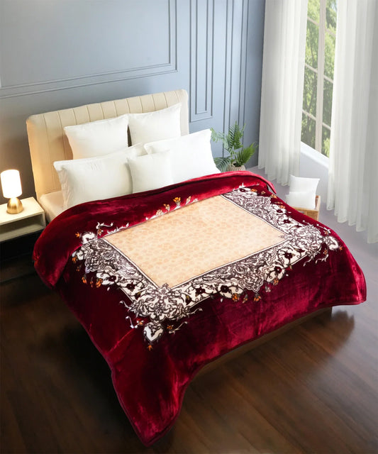 Carnival Double Mink Blanket, Scarlet| 2.7 KG