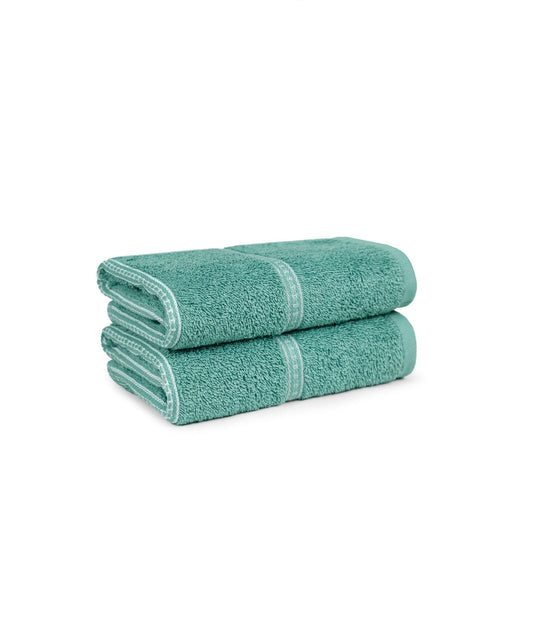 Urban Comfort 2 Pc Hand Towel Set, Shell Green| 450 GSM Cotton|Dry Fast