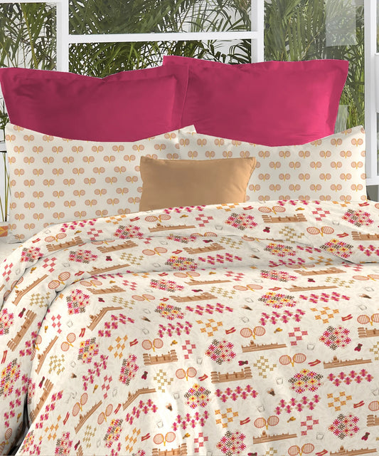 Atulaya Bharat King Bedsheet Set,Patiala Shahi|144 TC Cotton|2 Pillow Covers