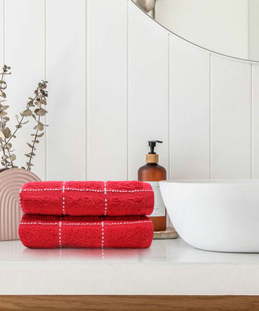 Dusk & Dawn 2 Pc Hand Towel, Sweet Red|400 GSM Cotton