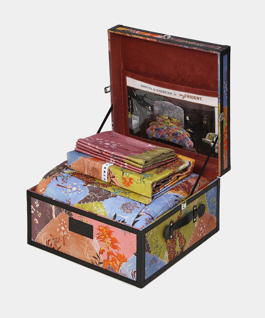 Shivan & Narresh Trousseau Set, Morning Calm|400 TC Cotton Poly|7 Pc Set