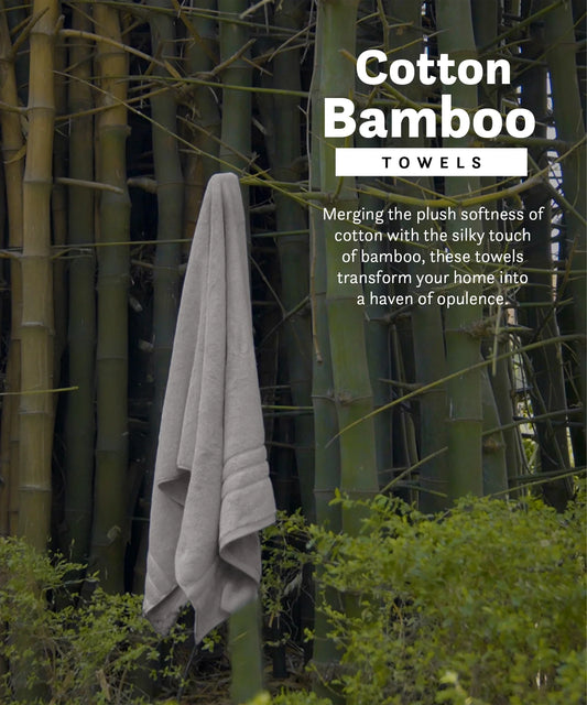 Luxe Home 1Pc Bath Towel, Charcoal| 600 GSM Cotton Bamboo