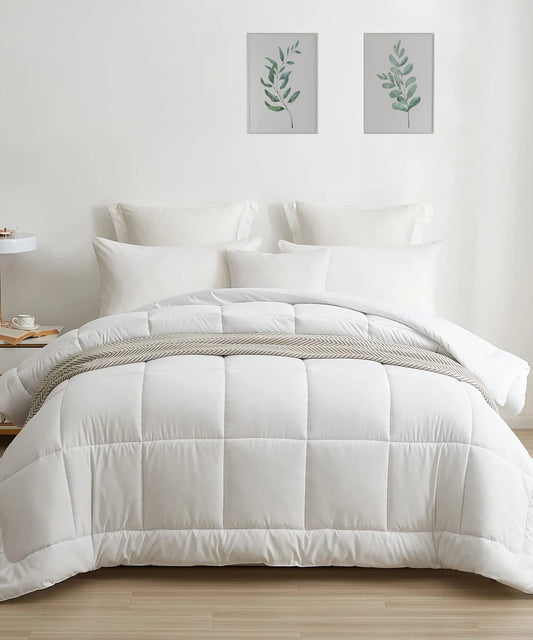 Soft Comfort Solid Double AC Blanket/Comforter,White Frost|200 GSM Micro Polyester|Reversible