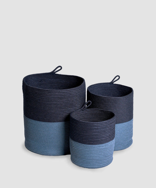 Classic 1 PC Small Laundry Basket, Blue| 100 % Poly Propylene