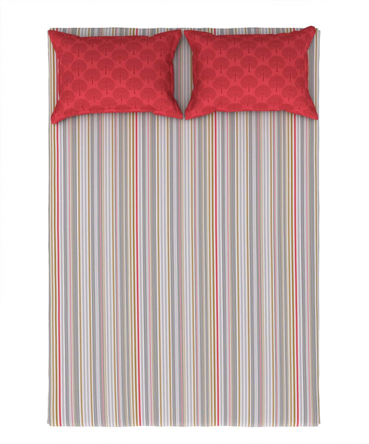 Home Essential Queen Bedsheet Set,144 Tc,Miramar Coral