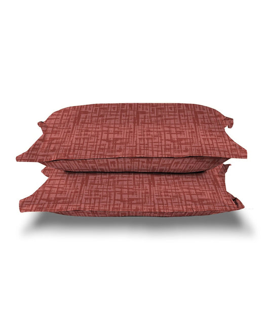 Urban Comfort Pillow Covers Set, Aria Red| 144 TC Cotton
