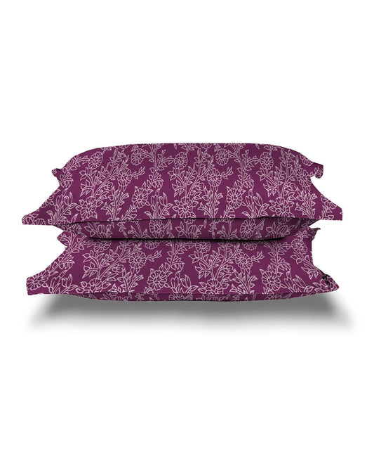 Urban Comfort Pillow Covers Set, Desert Garden Pink| 144 TC Cotton