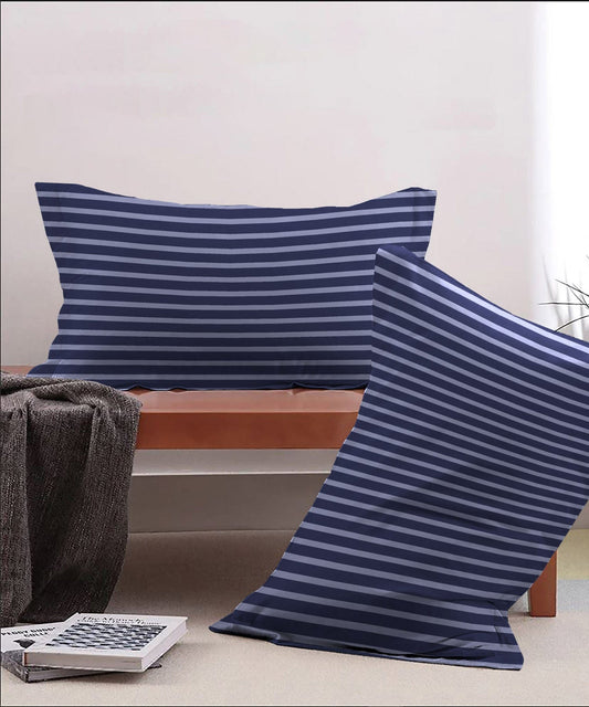 Urban Comfort Pillow Covers Set, Modern Indigo| 144 TC Cotton