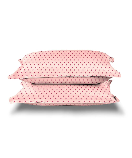 Urban Comfort Pillow Covers Set, Party Mood Pink| 144 TC Cotton