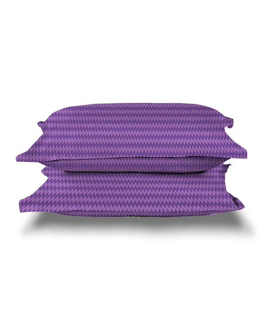 Urban Comfort Pillow Covers Set, Sunset Purple| 144 TC Cotton