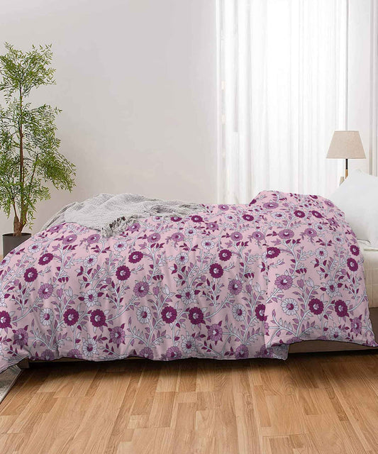 Urban Comfort Desert Gardern Pink Single AC Comforter, 120GSM, 100% Cotton, Floral, Pink