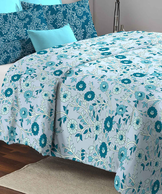 Urban Comfort Double AC Blanket/Comforter, Desert Garden Blue |120GSM Cotton