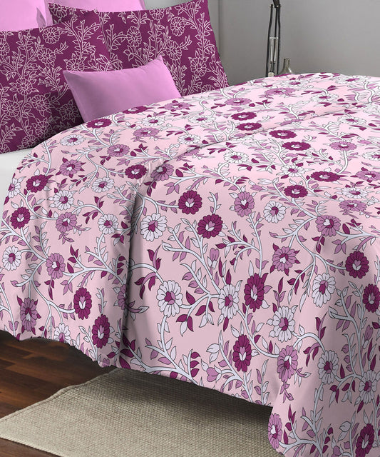 Urban Comfort Double AC Blanket/Comforter, Desert Garden Pink |120GSM Cotton