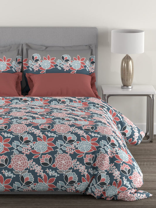 Epitome Queen Bedsheet Set, Midsummer|144TC Cotton| 2 Pillow Covers