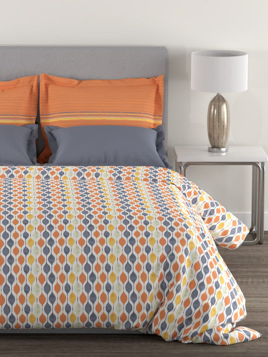 Epitome Queen Bedsheet Set, Avery|144TC Cotton| 2 Pillow Covers