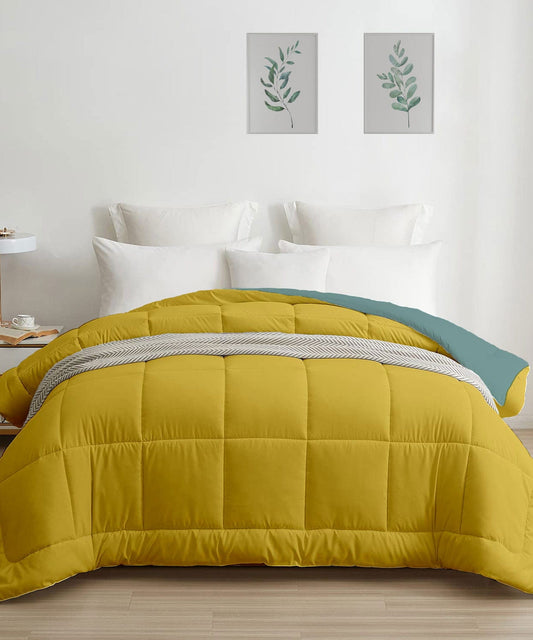Soft Comfort Solid Double AC Blanket/Comforter, Tipsy Torquoise|200 GSM Micro Polyester|Reversible