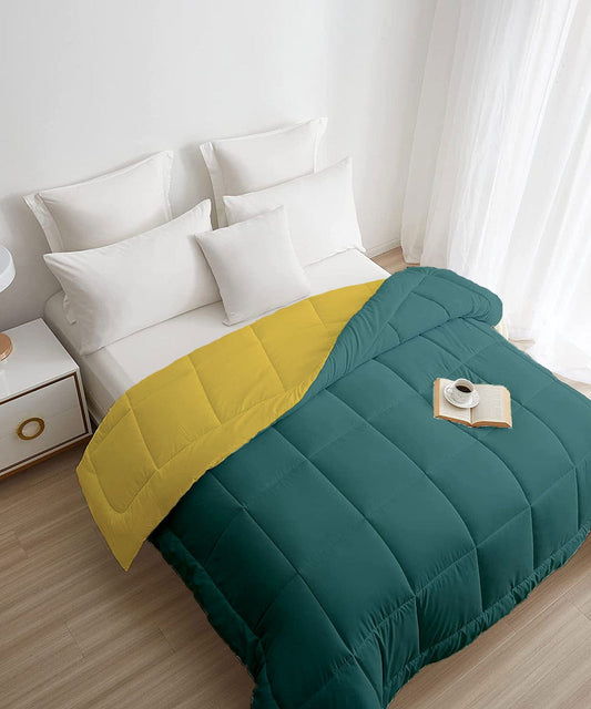 Soft Comfort Solid Double AC Blanket/Comforter, Tipsy Torquoise|200 GSM Micro Polyester|Reversible