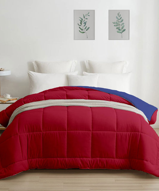 Soft Comfort Solid Double AC Blanket/Comforter, Urban Night|200 GSM Micro Polyester|Reversible