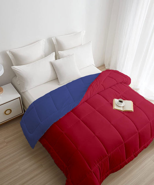 Soft Comfort Solid Double AC Blanket/Comforter, Urban Night|200 GSM Micro Polyester|Reversible
