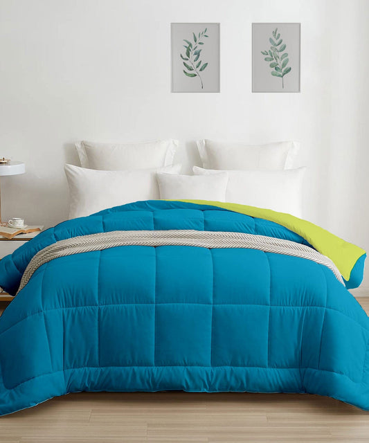 Soft Comfort Solid Double AC Blanket/Comforter, Aqua Lush|200 GSM Micro Polyester|Reversible