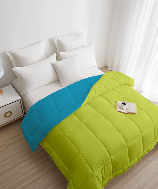 Soft Comfort Solid Double AC Blanket/Comforter, Aqua Lush|200 GSM Micro Polyester|Reversible