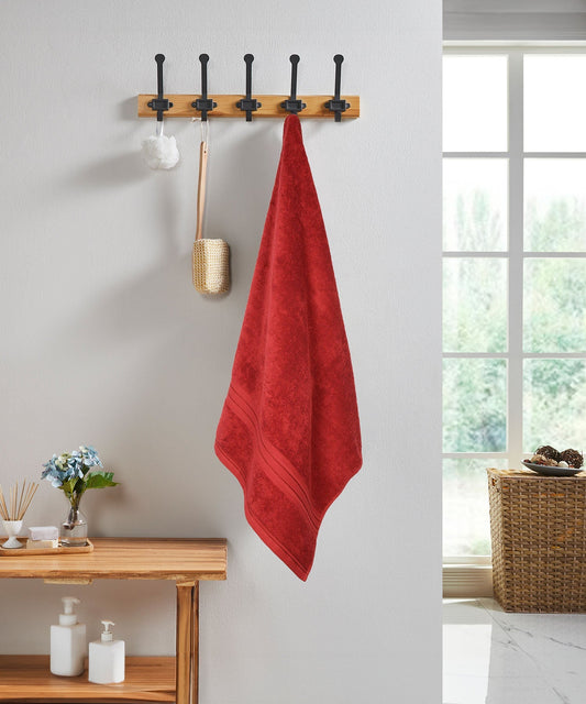 Classic 1Pc Small Bath towel, Raspberry Red| 525 GSM Cotton