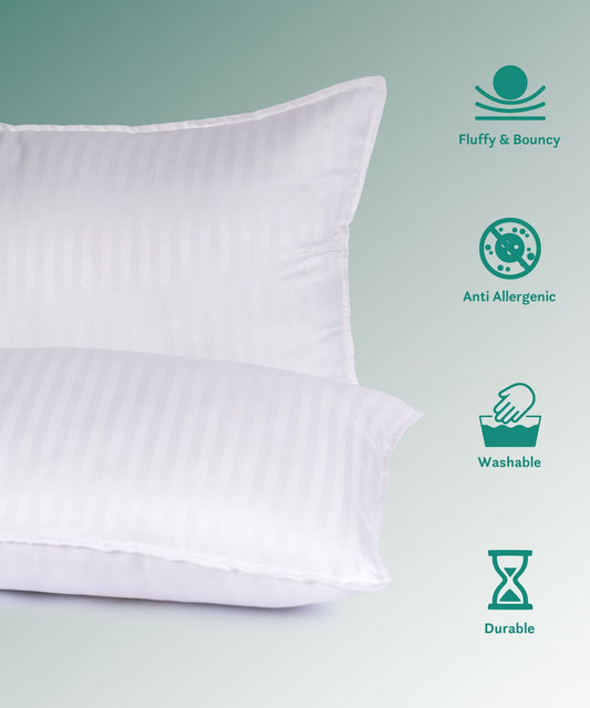 Everyday 1 Pc Pillow, Pack of 2, 650 GSM, White