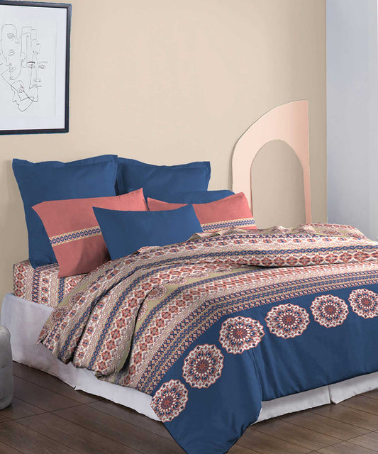 Soft Comfort Bedding Set, Earthy Tale| 210TC, 200GSM Cotton|4 Pc Set
