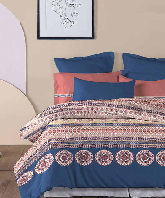 Soft Comfort Bedding Set, Earthy Tale| 210TC, 200GSM Cotton|4 Pc Set