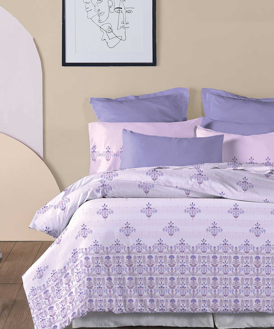 Soft Comfort Bedding Set, Lilac Affair| 210TC, 200GSM Cotton|4 Pc Set