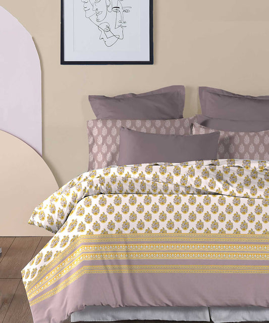 Soft Comfort Bedding Set, Marigold| 210TC, 200GSM Cotton|4 Pc Set