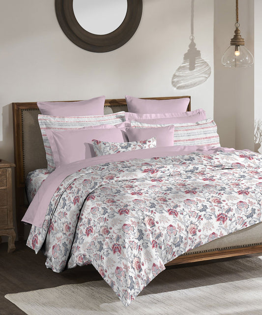 Classic King Bedsheet Set, Anther Pink|200 TC Cotton| 2 Pillow Covers
