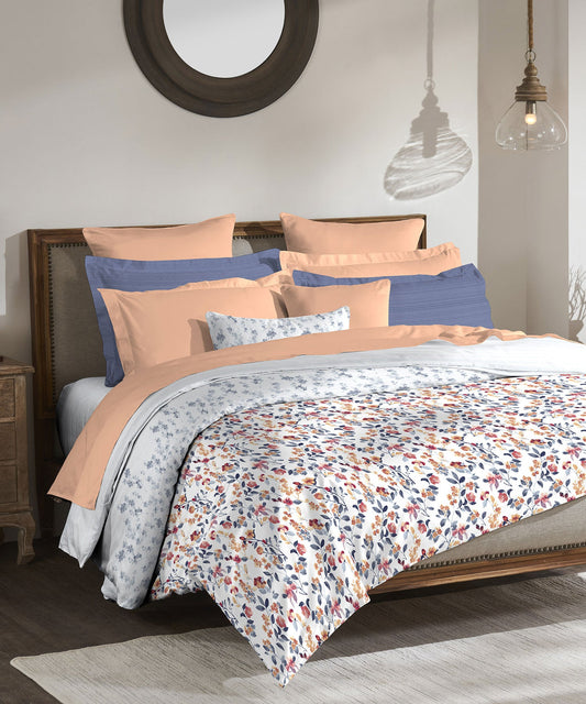 Classic King Bedsheet Set, Florence Lavender|200 TC Cotton| 2 Pillow Covers