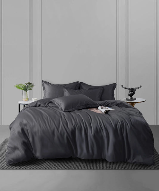 Nectarsoft King Solid Bedsheet Set, Dark Blue| 600 TC Cotton| 4 Pillow Covers